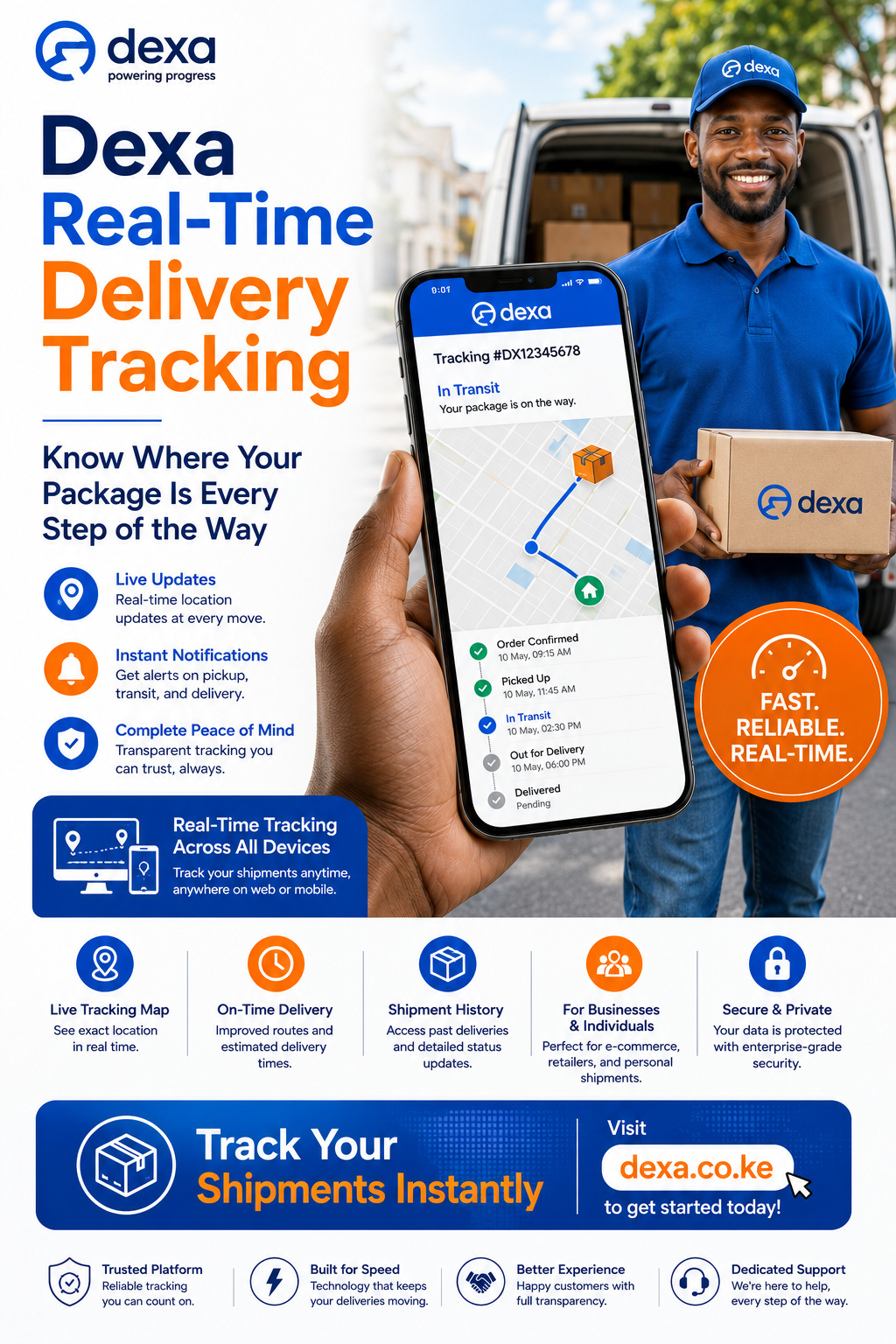 Dexa real-time delivery tracking