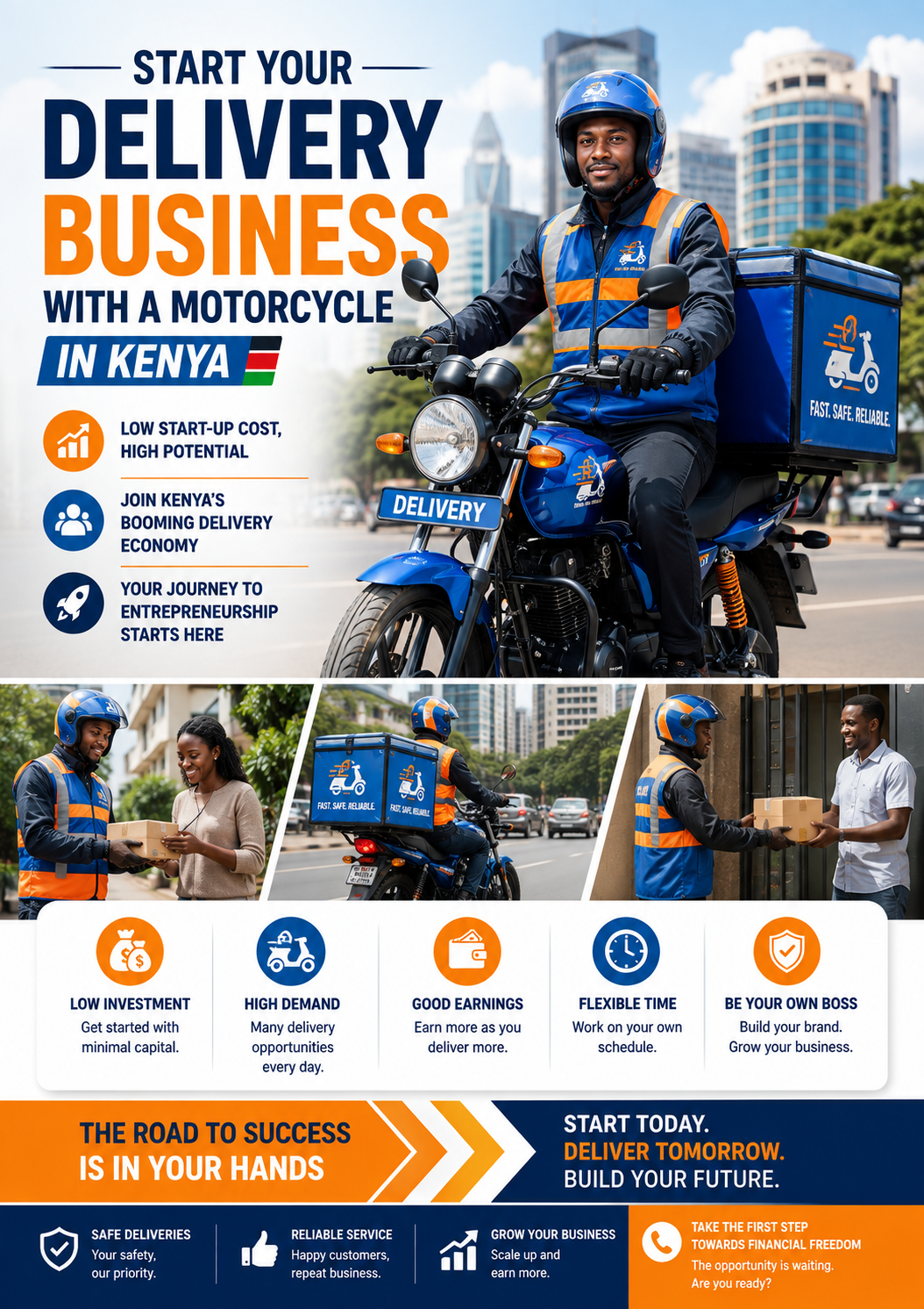 delivery business with a motorcycle in Kenya