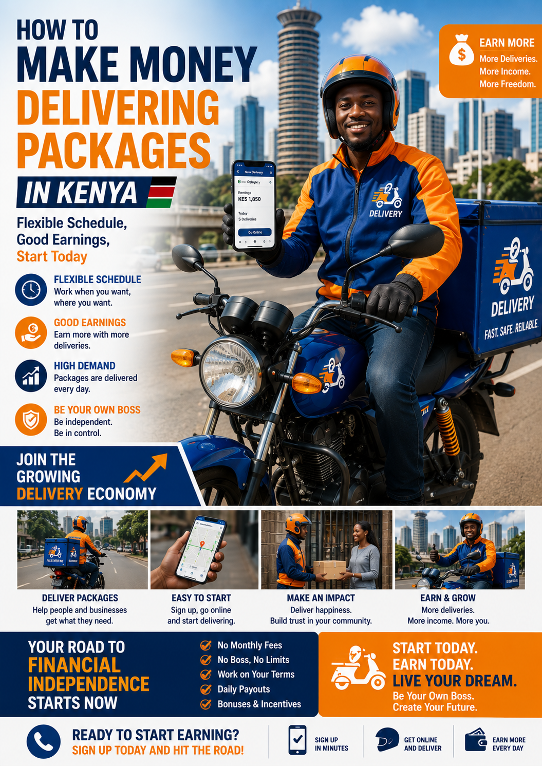 How to make money delivering packages in Kenya