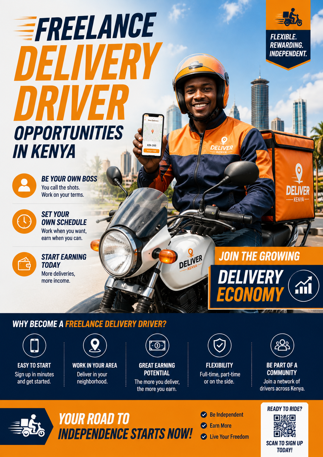Freelance delivery driver opportunities in Kenya