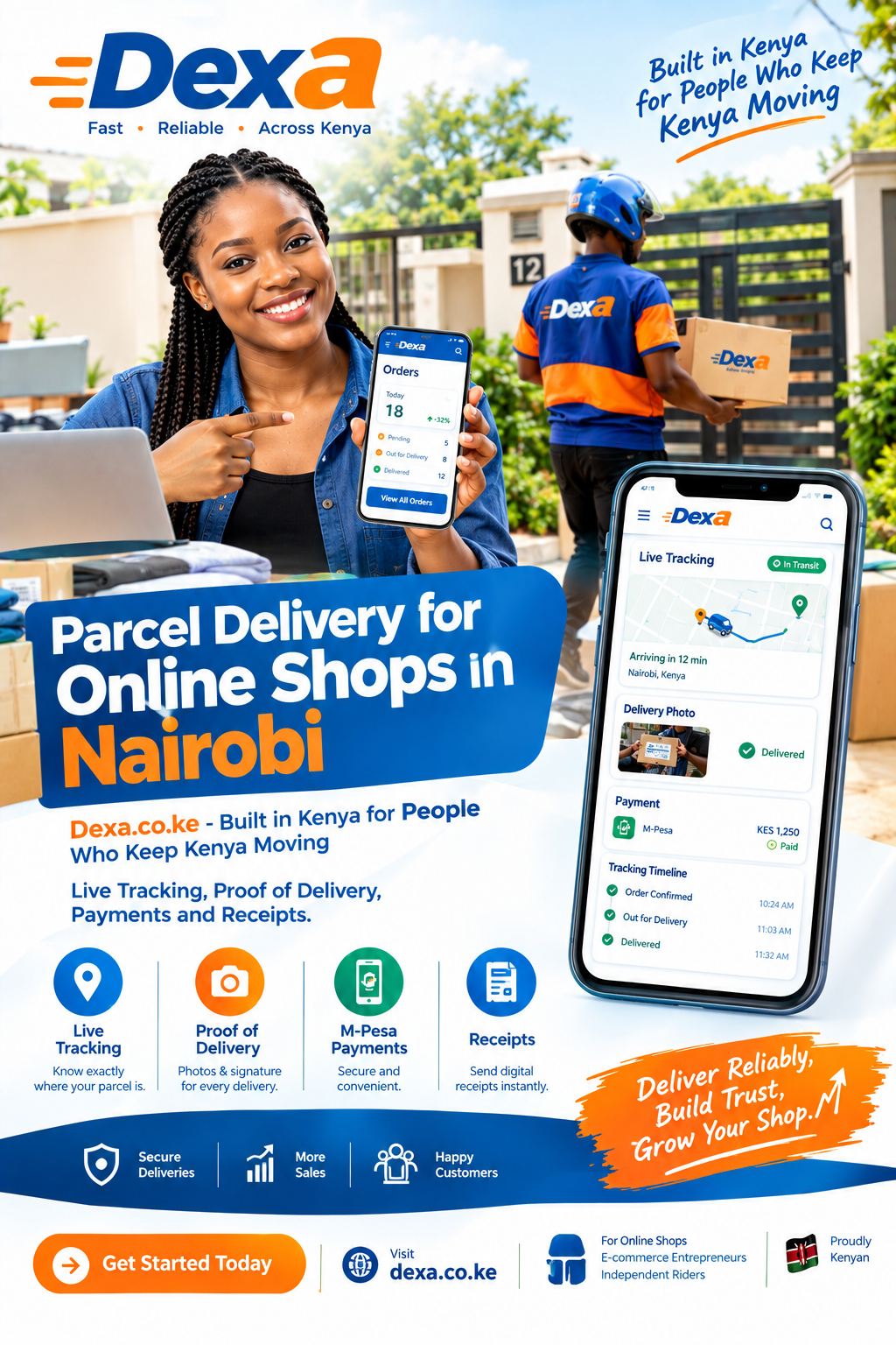 Parcel delivery for online shops in Nairobi