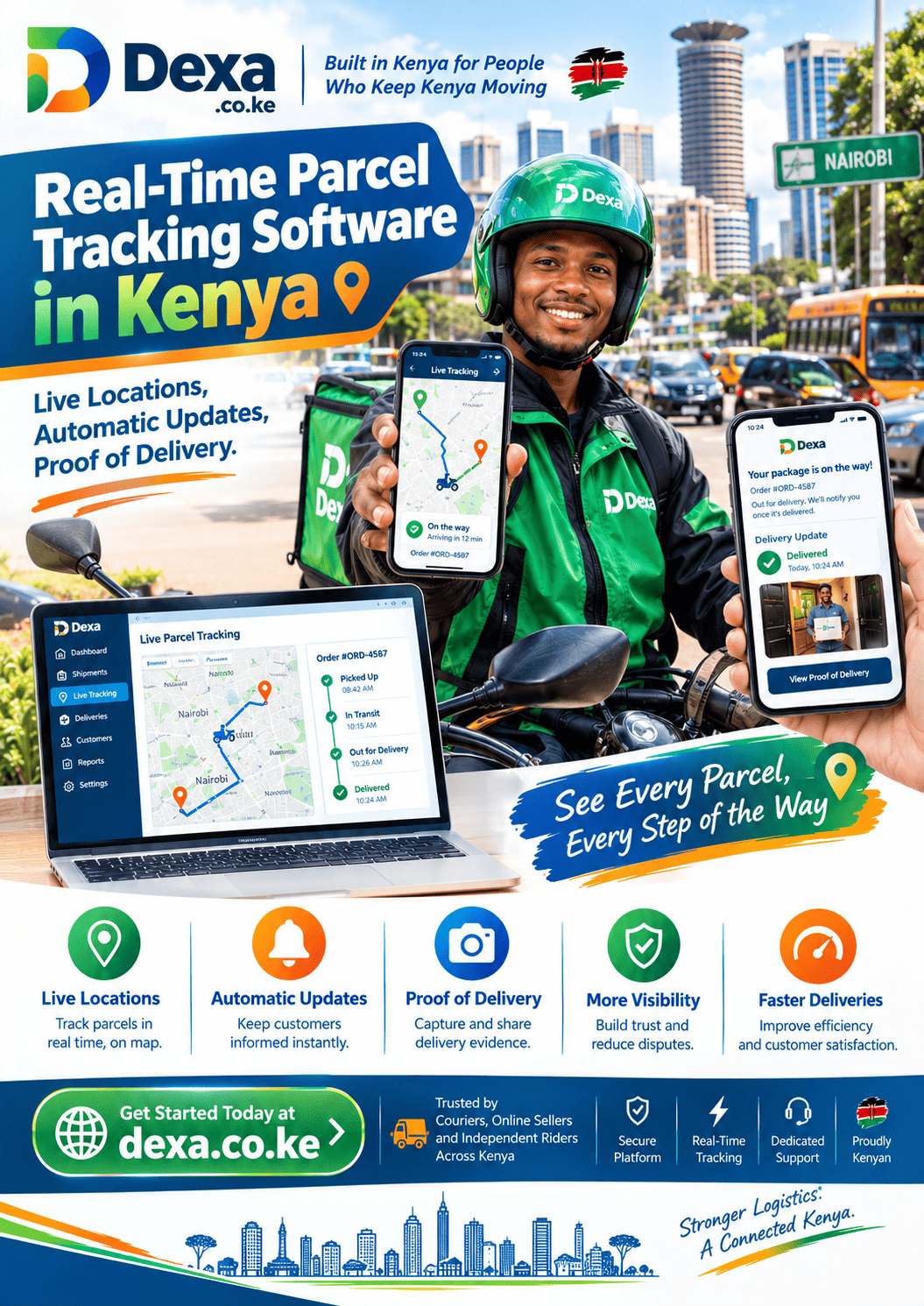 Real-time parcel tracking software in Kenya