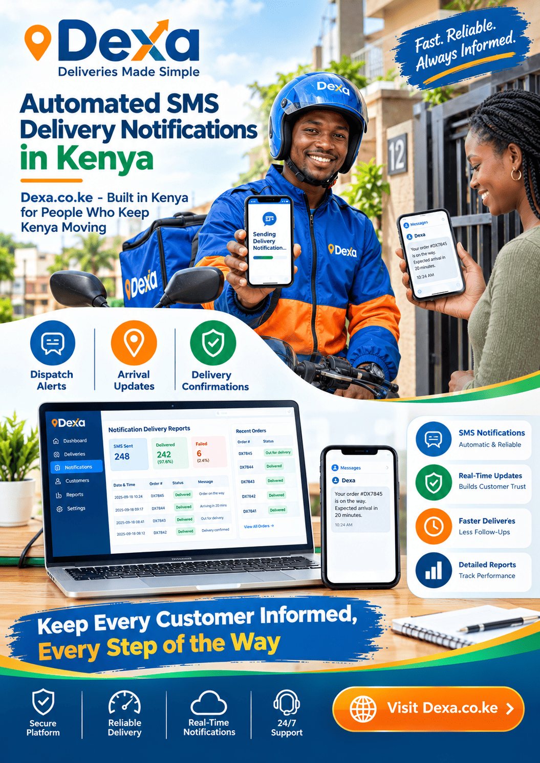 Automated SMS delivery notifications in Kenya