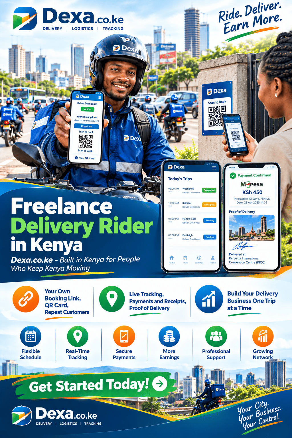 freelance delivery rider in Kenya