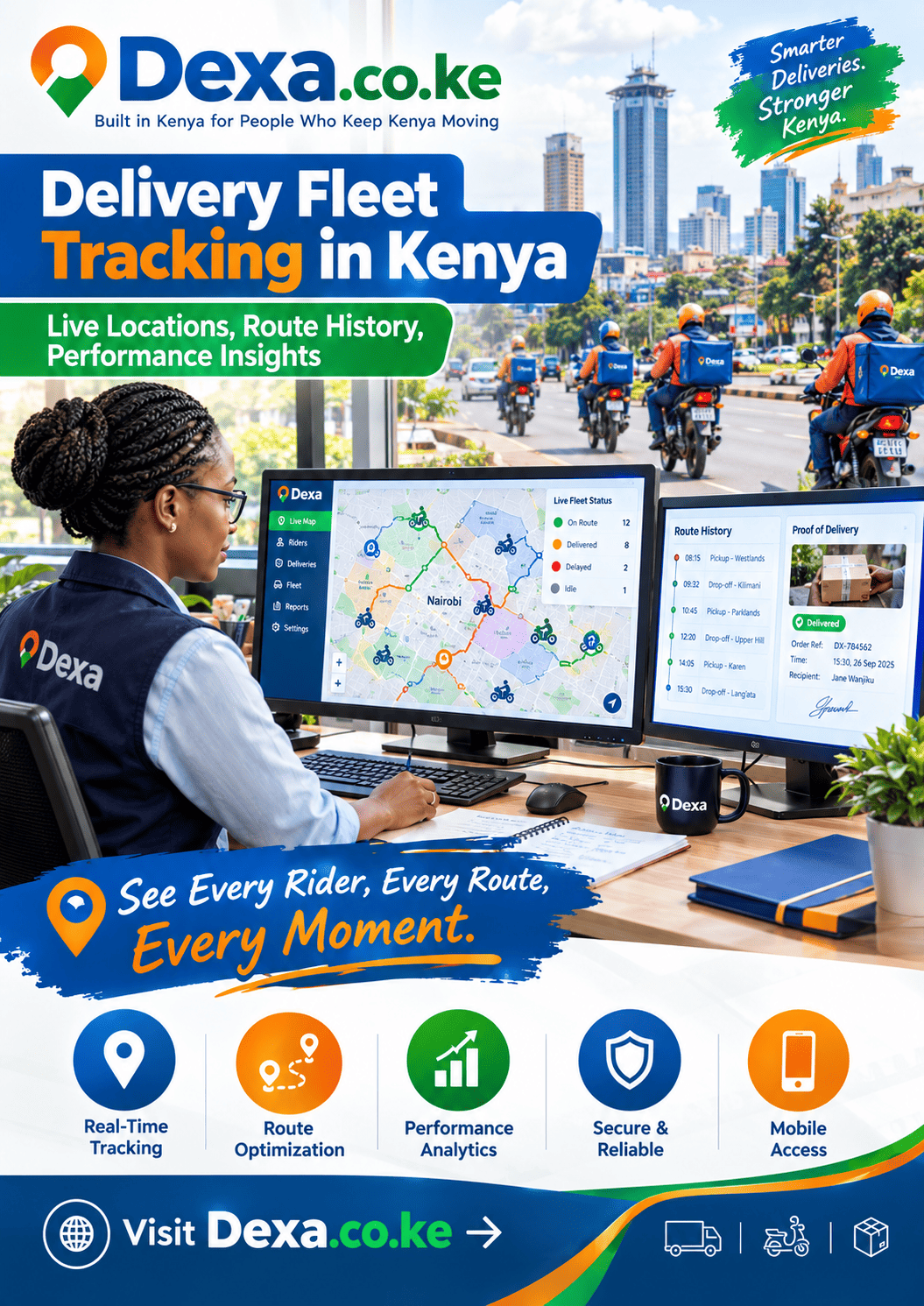 Delivery fleet tracking in Kenya